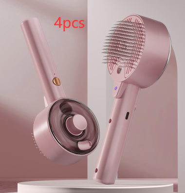 فرشاة إزالة شعر الحيوانات الأليفة بالبخار والتعقيم بالأشعة فوق البنفسجية والتنظيف الذاتي للكلاب والقطط