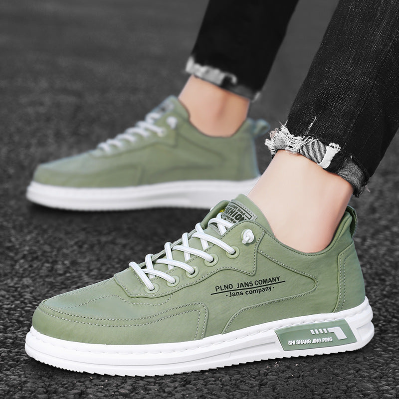 Men Sneakers Lace-up Letter Print Platform Canvas Shoes