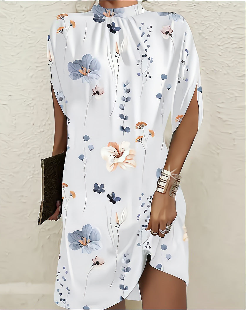 Loose Batwing Sleeve Round Neck Dress