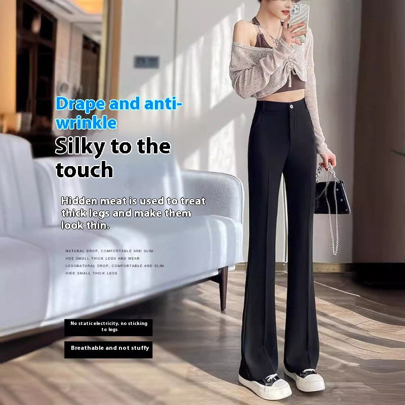 High Waist Drooping Slimming Casual Suit Bootcut Trousers