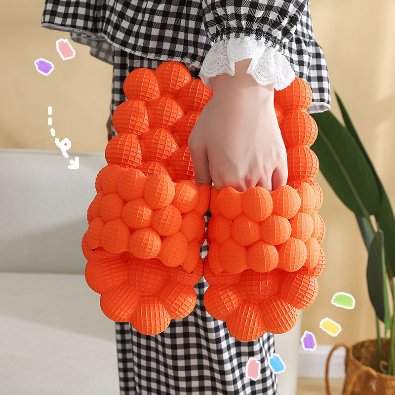 Outing Couple Home Slippers Sandals Thick-soled Lychee Slippers