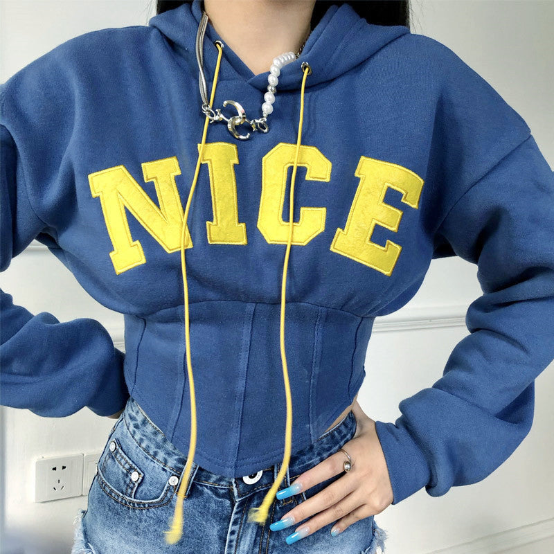 Fashion Letter Embroidered Long Sleeve Hoodie