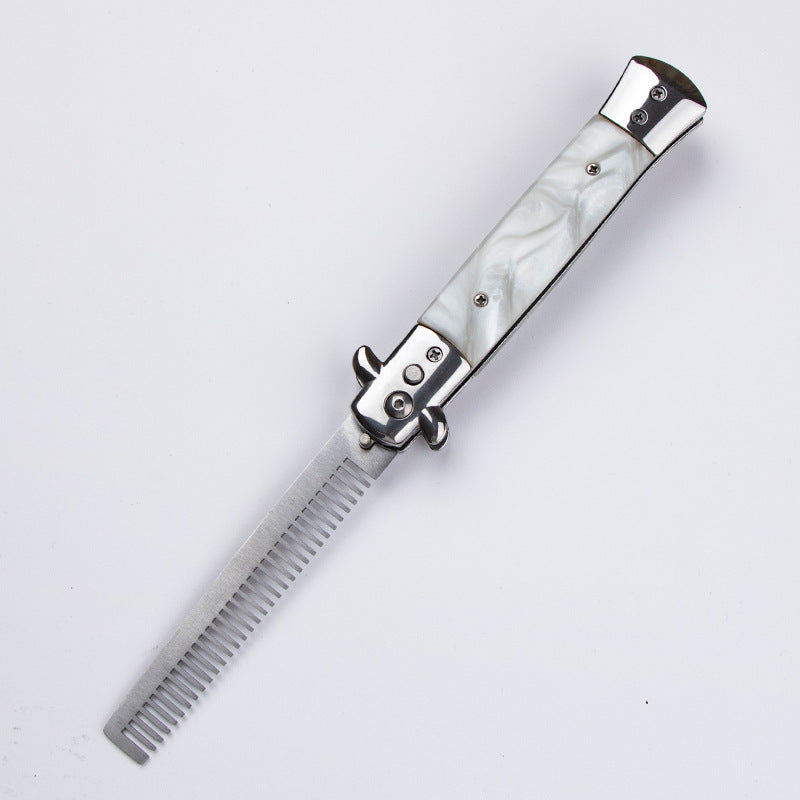 Stainless Steel Folding Comb Portable Automatic Spring