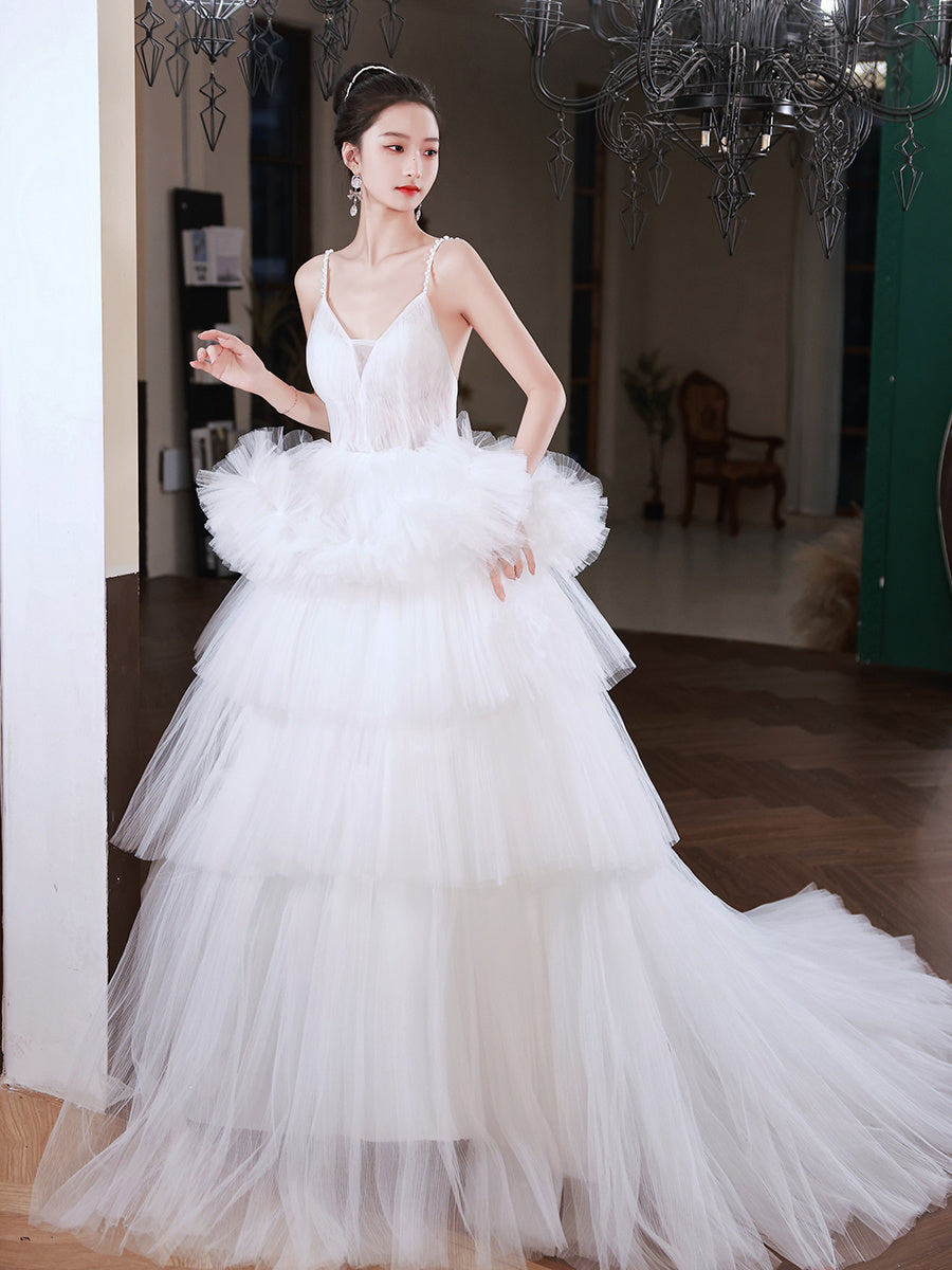 White Sling Temperament Banquet Skirt