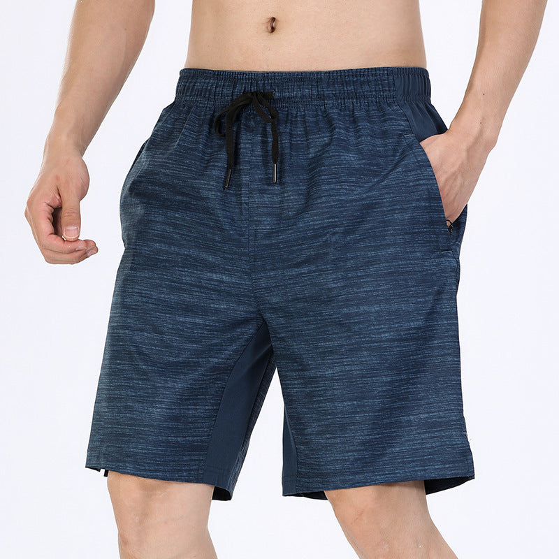 Men Fitness Zipper Pathwork Workout Cotton Shorts