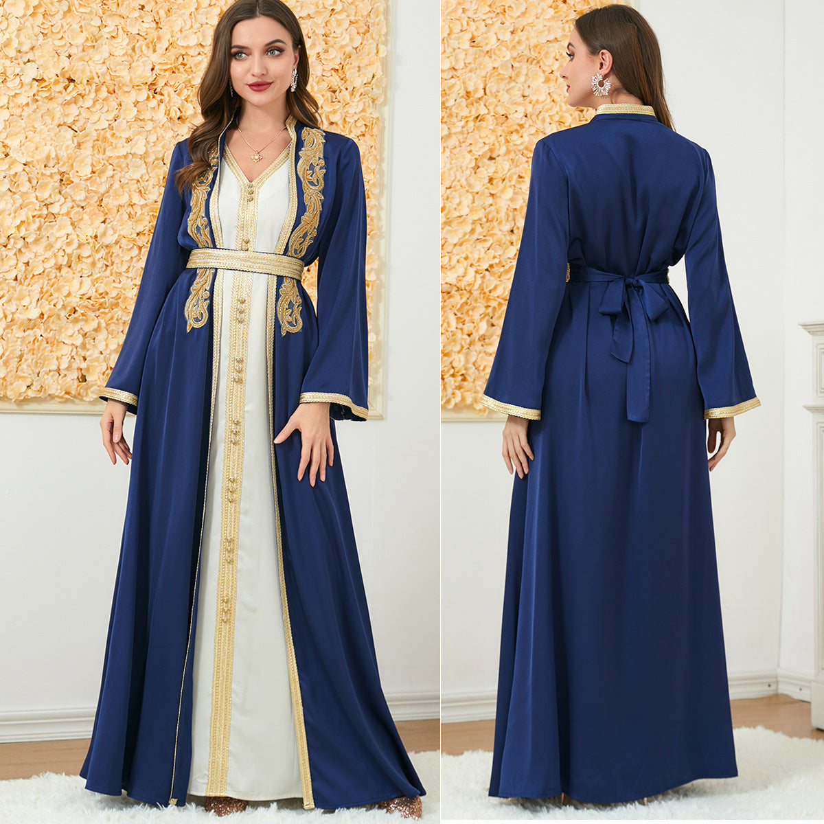 Les femmes musulmanes portent une robe de commerce extérieur deux pièces