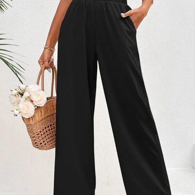 New Loose Cotton And Linen High Waist Wide Leg Trousers
