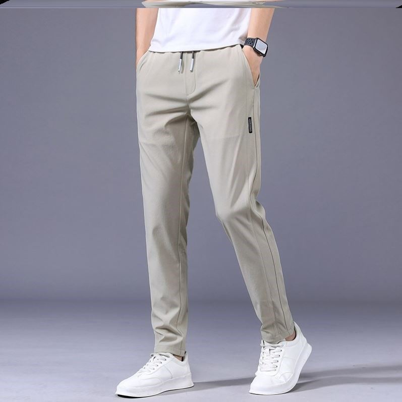 Drawstring Trousers Thin Casual Pants - Loose Straight Sweatpants