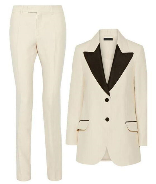 Orange Notched Lapel Ladies Women's Suit