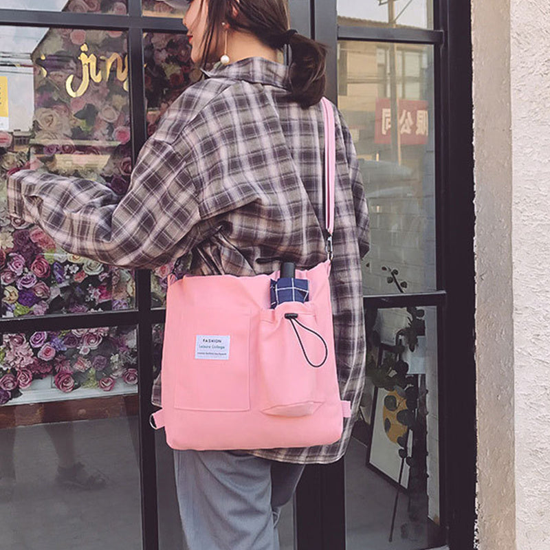Handbag With Pockets Preppy Buckpack Shoulder Bag For Women Shoolbags