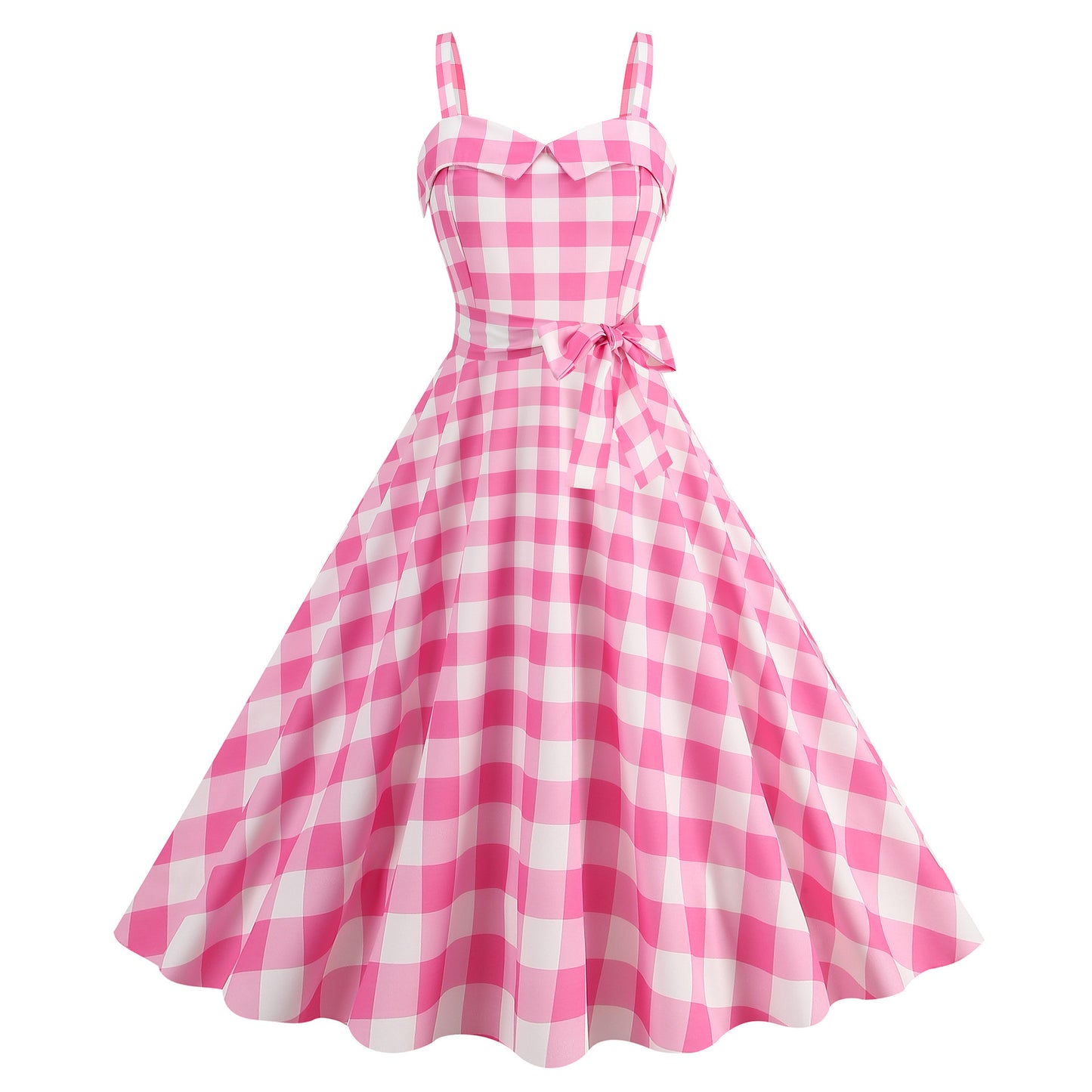 Women's Fashion Casual Sling Party Polka Dot Plaid Printed Dress