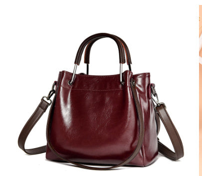 Women's Bags Soft Leather Retro Bucket Bag Handbag