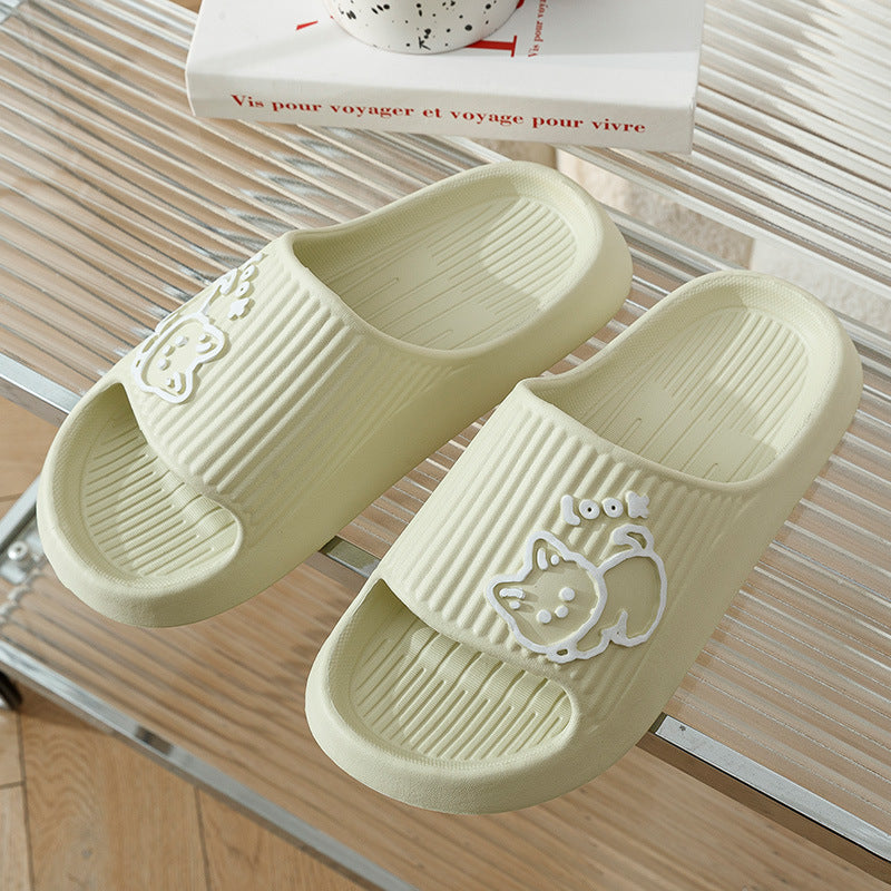 Cute Cat Home Slippers Bath Thick Platform Non-Slip Slides