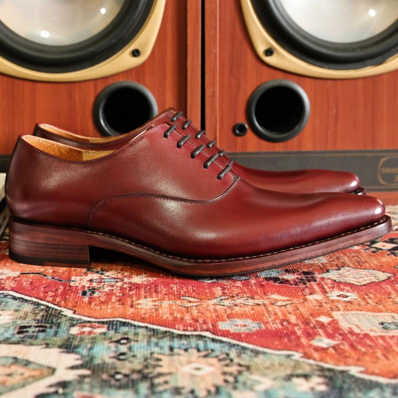 Goodyear Handmade Shoes Super Pointed Toe Wine Red Personality