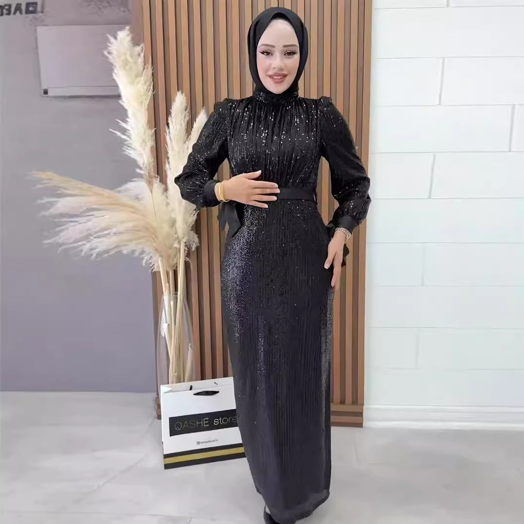 Autumn Solid Color Long Sleeve Loose for Muslim Women