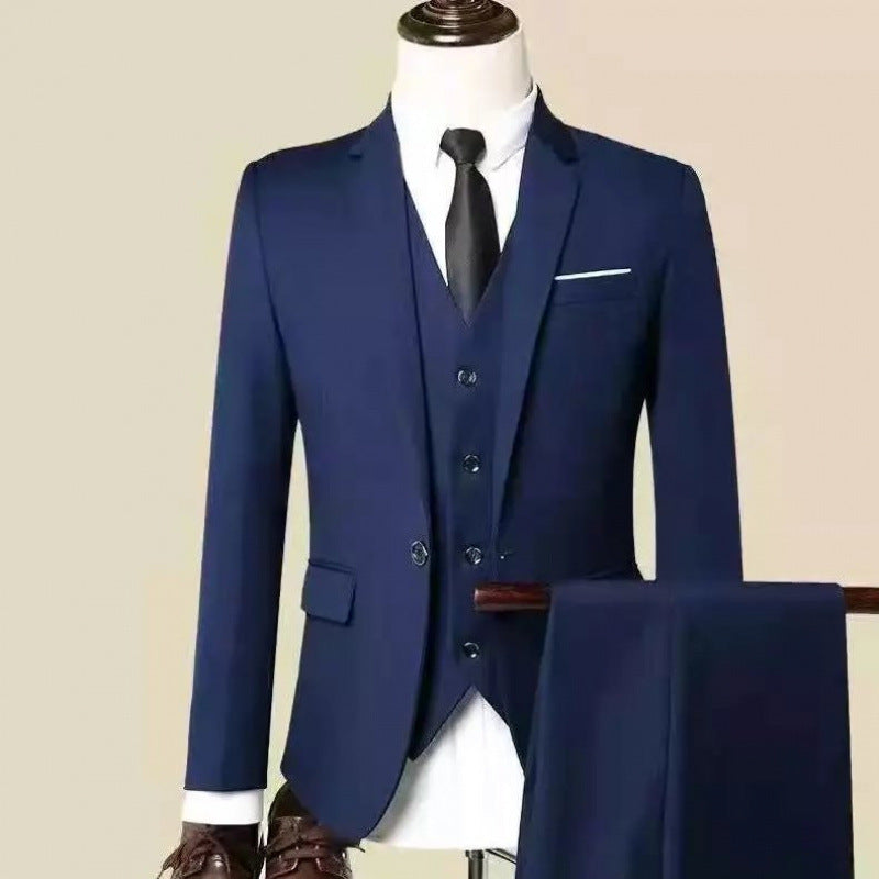 Suit Set Three-piece Set Men's Style Slim Fit Business