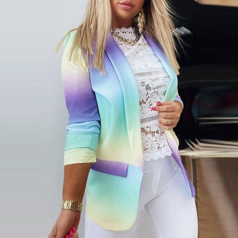 Fashion lapel slim cardigan temperament suit jacket women