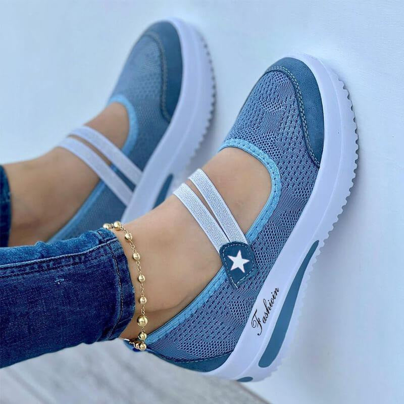 Flying Woven Solid Color Daily Low Top Wedge Round Toe Women's Shoes