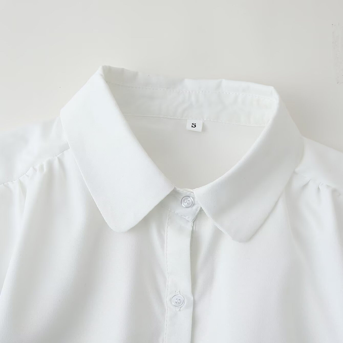 French Style Design Sensitive Diligent Fashion Hollowed-out Flower Embroidered Shirt