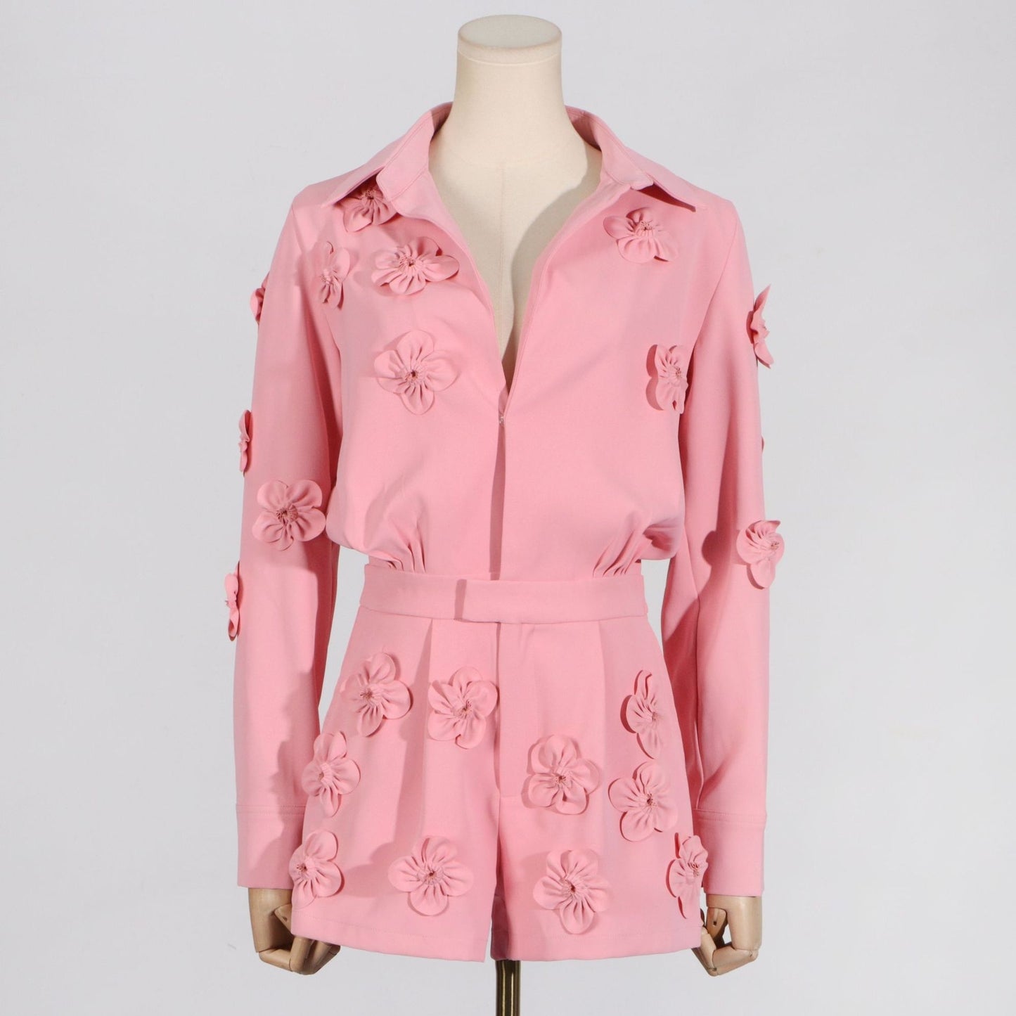 Fashionable Elegant Three-dimensional Flower Design Waist Slimming Jumpsuit