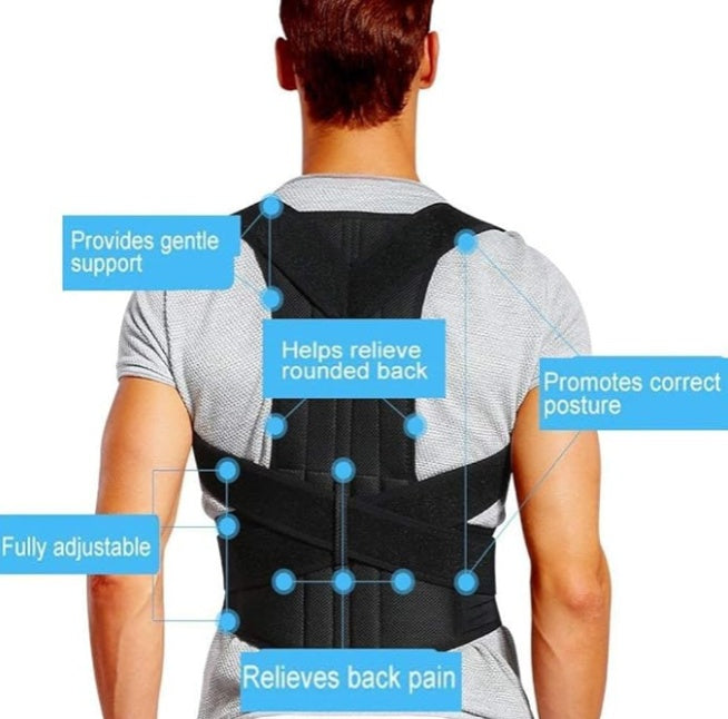 Posture Corrector Shoulder Belt with Adjustable Straps and Full Back Support
