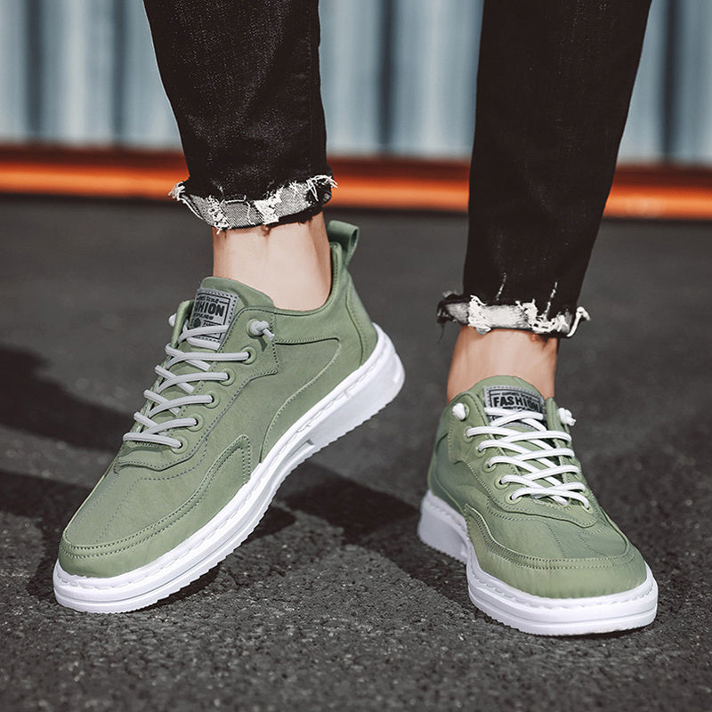 Men Sneakers Lace-up Letter Print Platform Canvas Shoes
