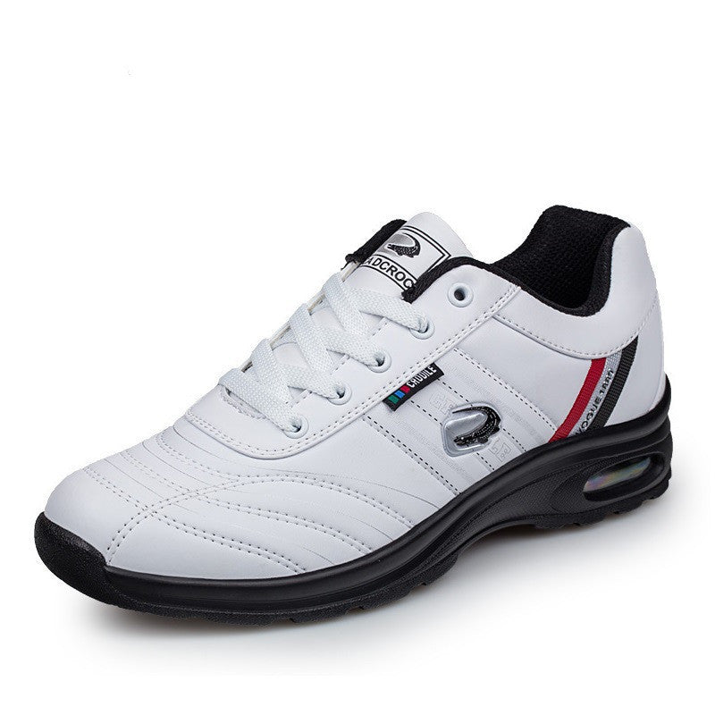 Men's Casual Leather Sneakers Flat Heel Dad Shoes