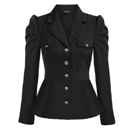Women's Fashion Jacket Lapel Ruffled Hem