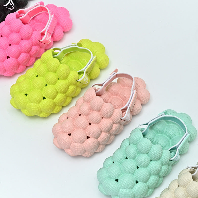 Massage Litchi Peanut Grape Bubble Trendy Child Slippers Children's Hole Shoes