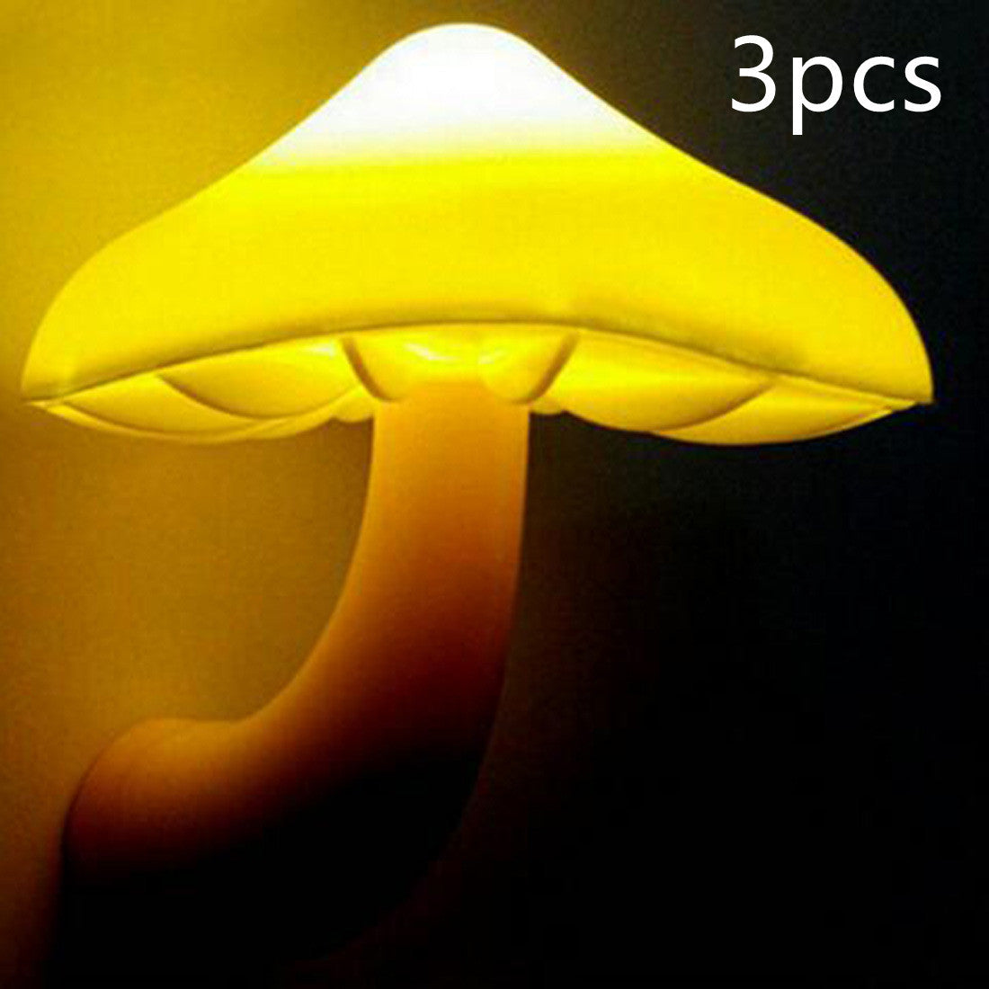 Mushroom LED Night Light with Sensor Warm White EU US Plug Wall Socket Lamp