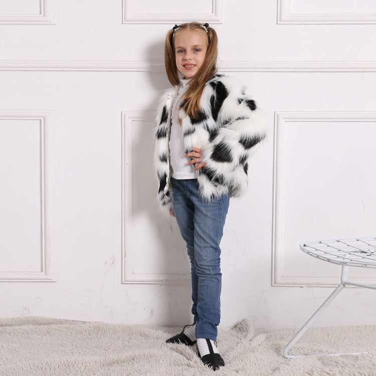 Girls Faux Fur Coat for Autumn and Winter
