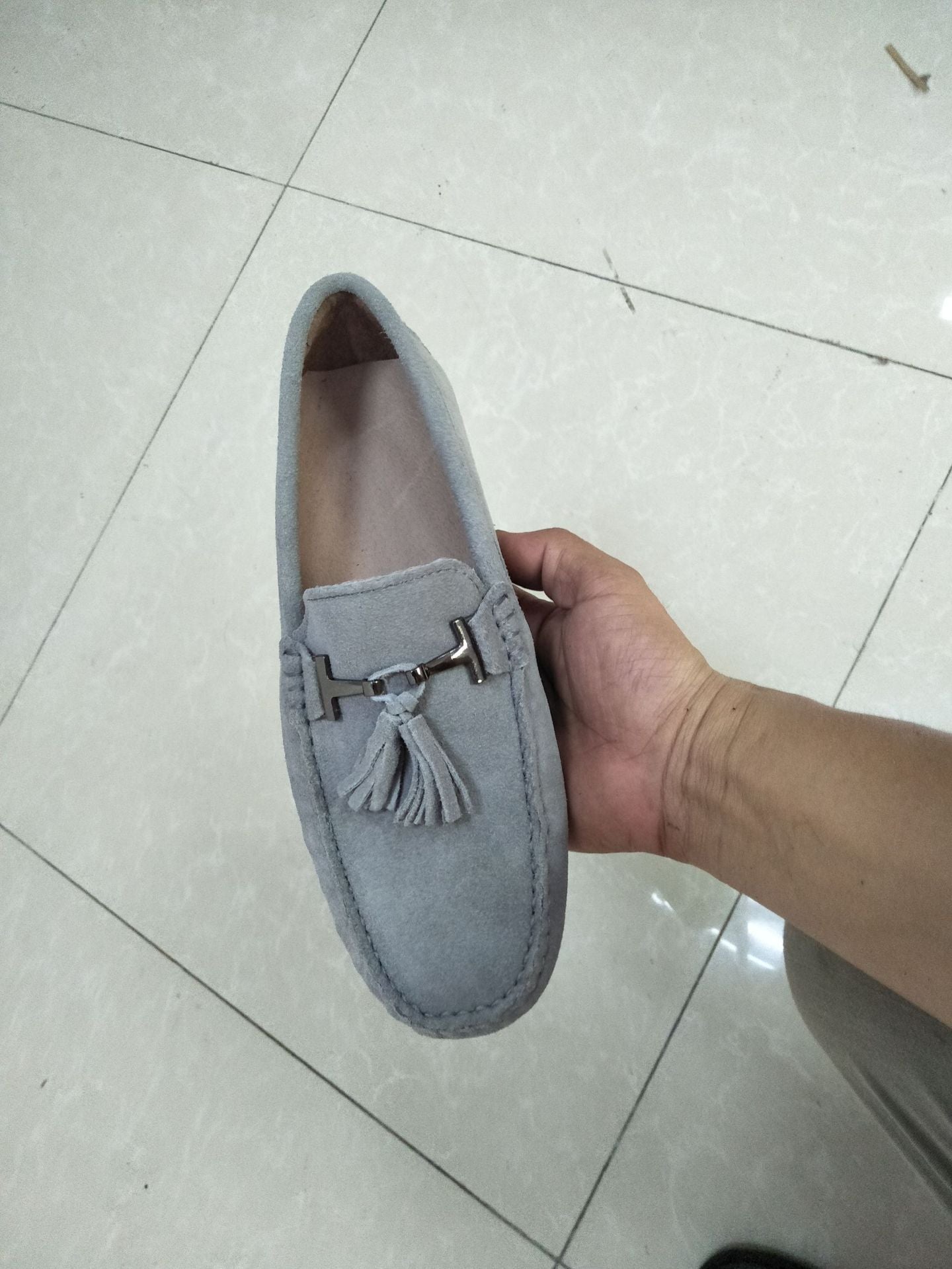 Casual Genuine Cowhide Leather Tassel Flats Shoes for Women