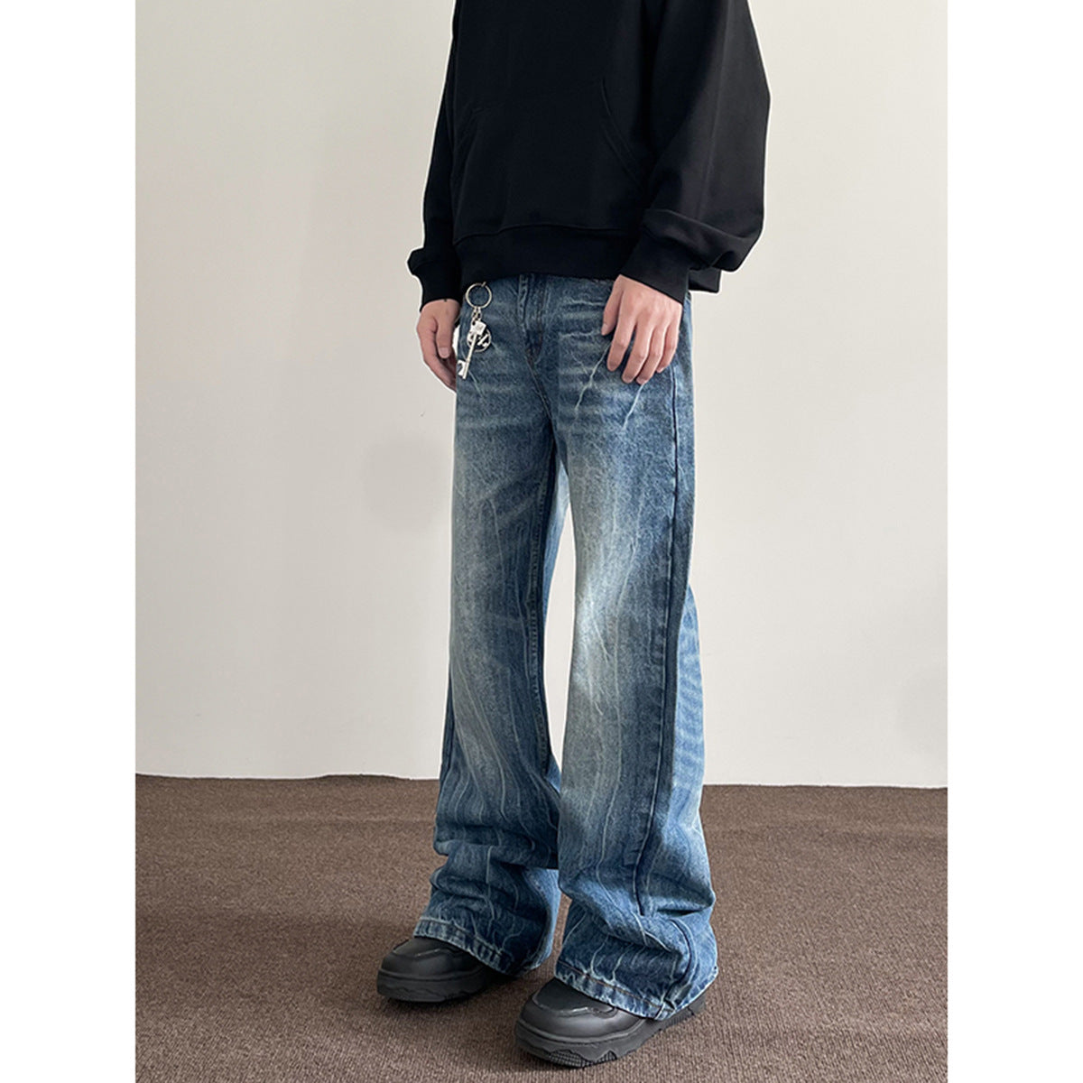 Jean droit taille mi-haute bleu American Retro