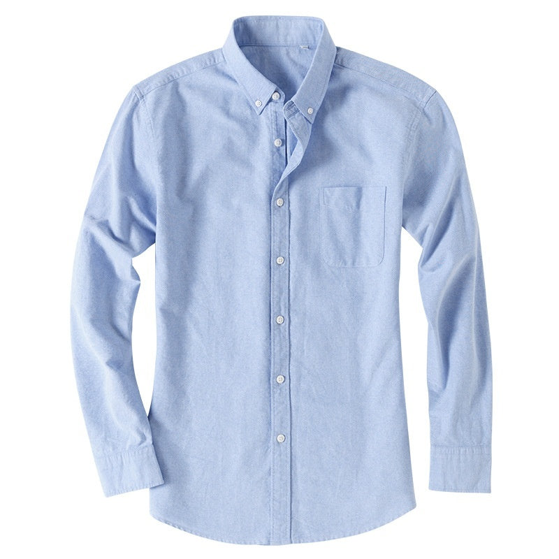 Men's Cotton Oxford Long Sleeve Business Casual Shirt