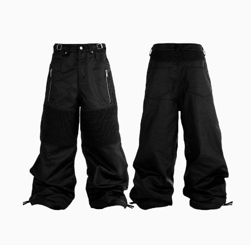 Genouillères plissées noires Brosse à colle Cireuse