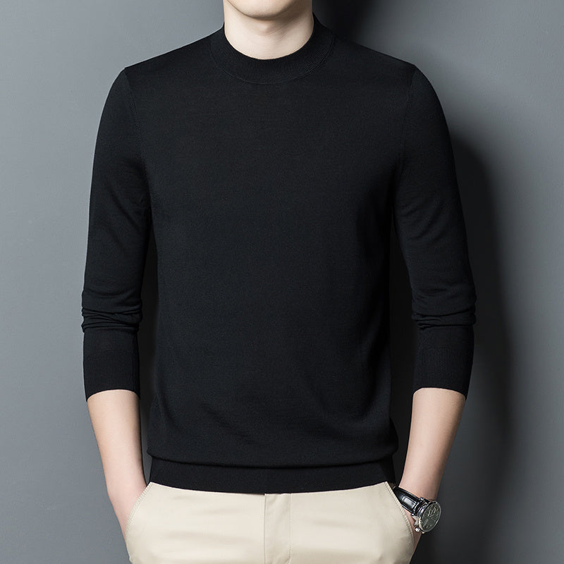 Men's Crew Neck Solid Color Knit Sweater
