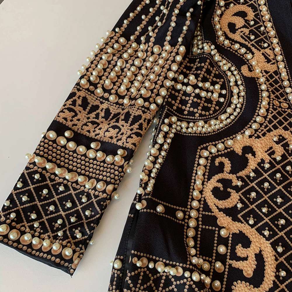 Women's Padded Suit Jacket with Bubble Bead Printing