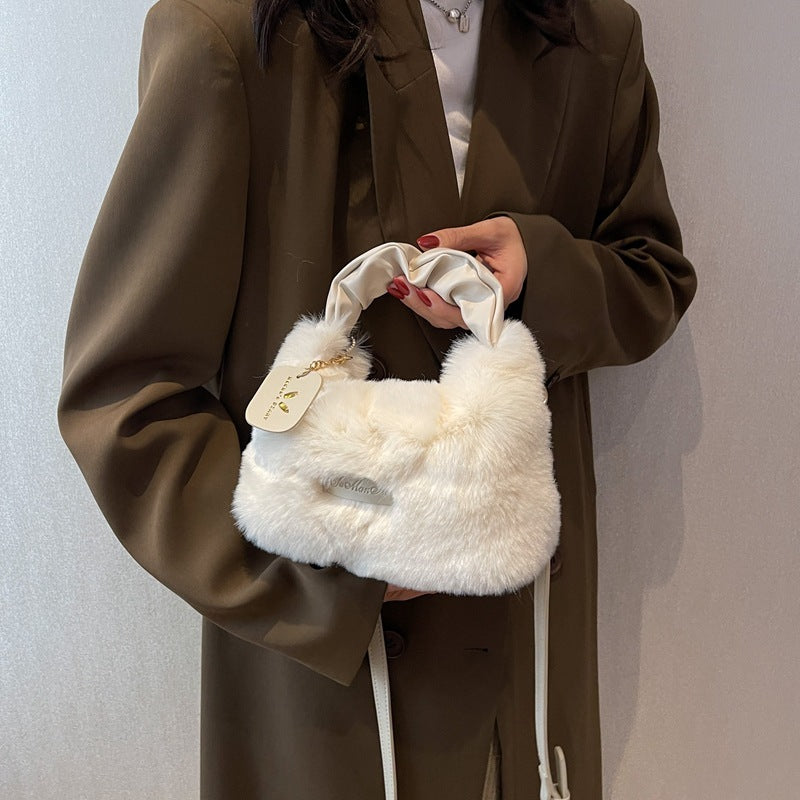 Women's New High-grade Fashionable Plush Handbag
