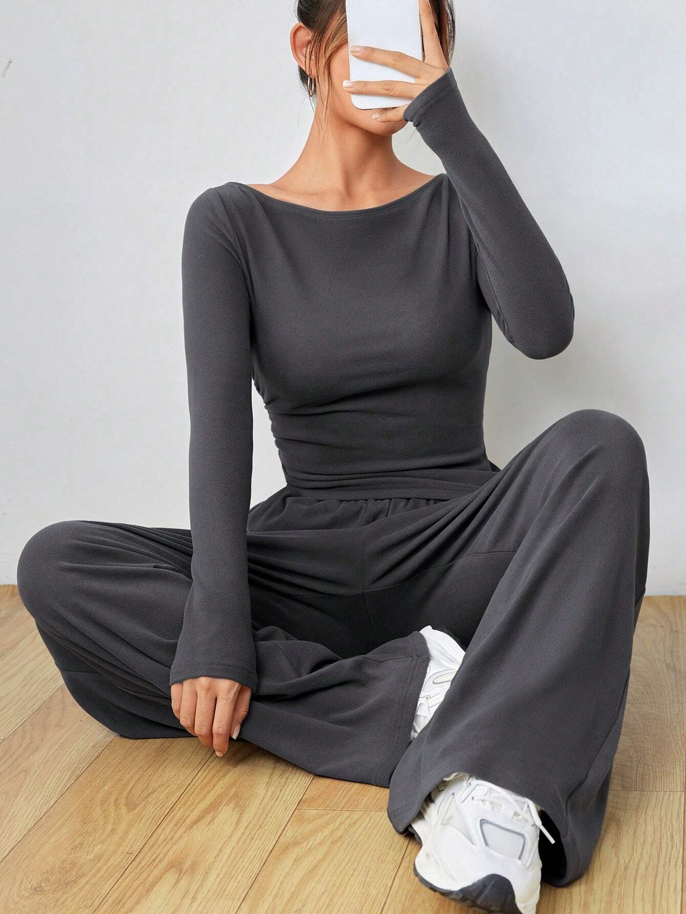 Women's Irregular Casual Long-Sleeve Suit Set