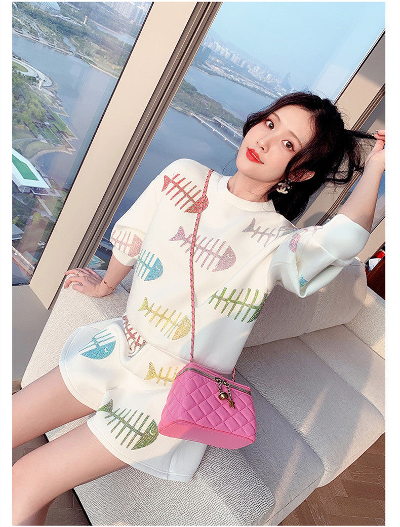 Ensemble deux pièces composé d'un short taille haute décontracté