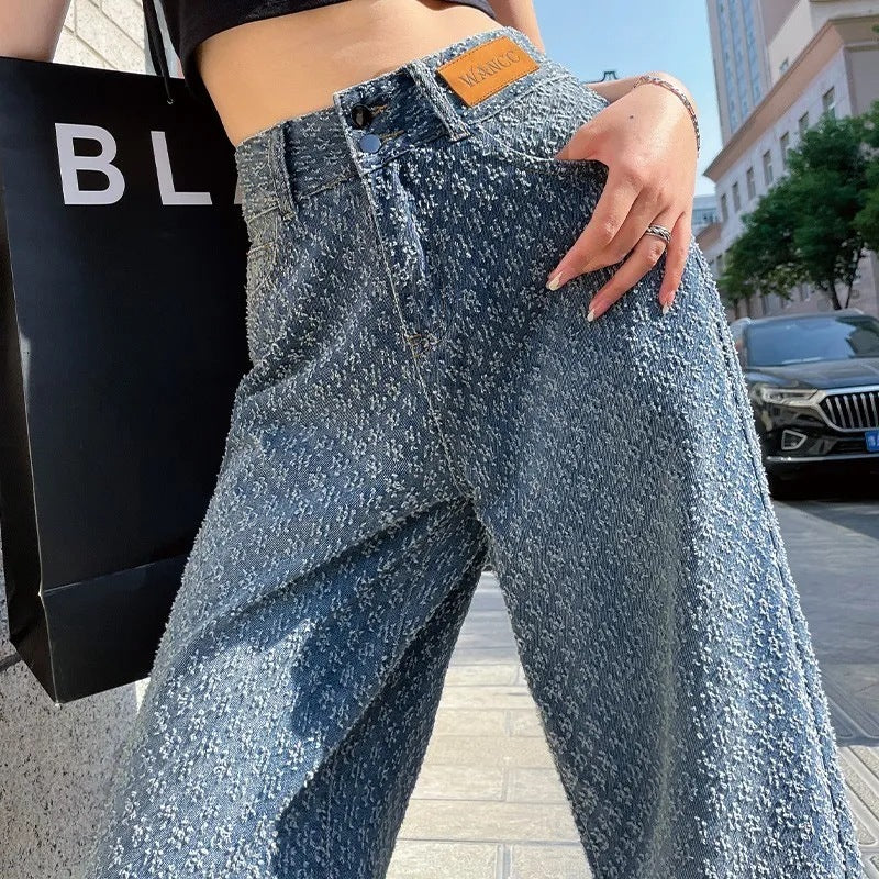 Jeans Women's Wide-leg Trousers High Waist Gradient Color