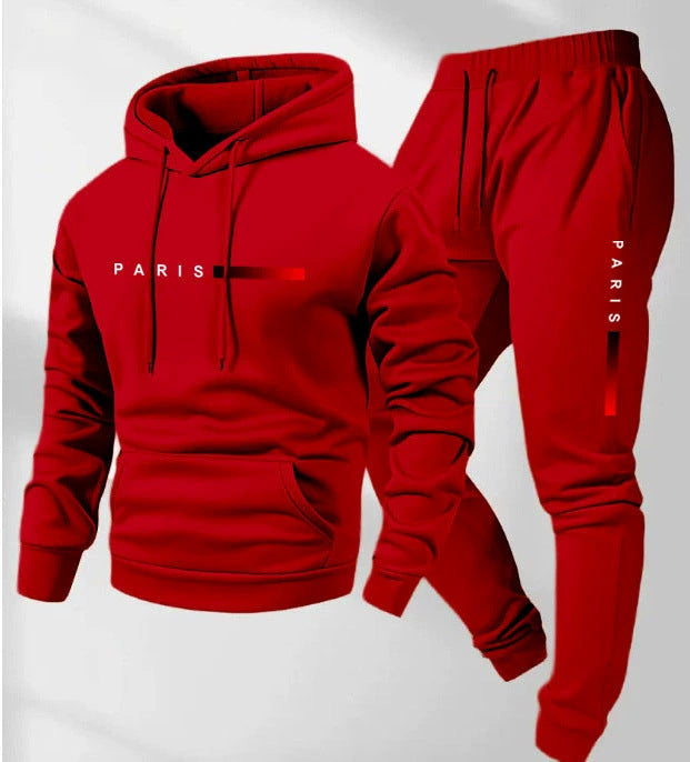 Loose Letter Sweater Coat with Long Sleeve Trousers Set
