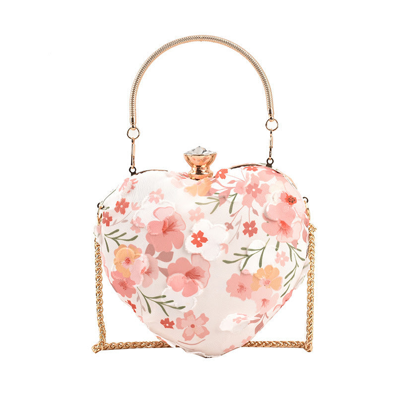 Sac fourre-tout bandoulière à chaîne florale