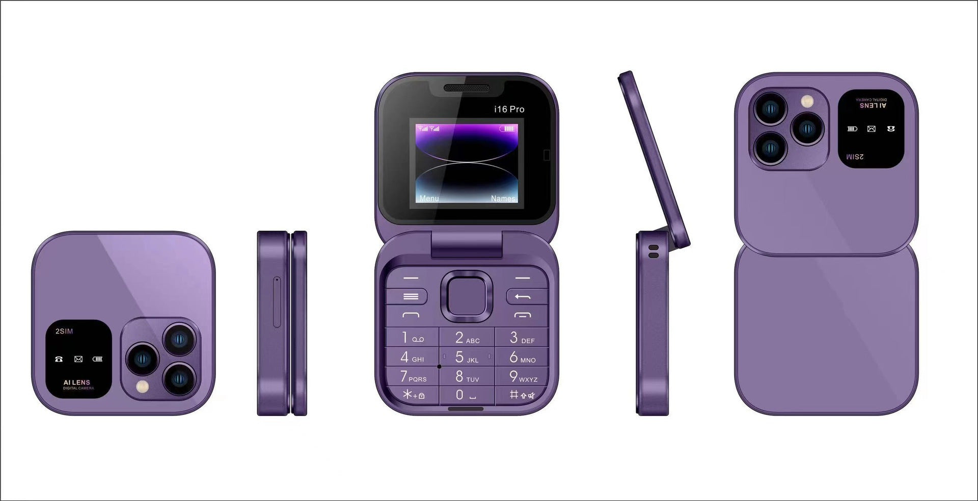 Téléphone portable à clapet Mini double SIM 2G à touches pour personnes âgées, GSM non-intelligent