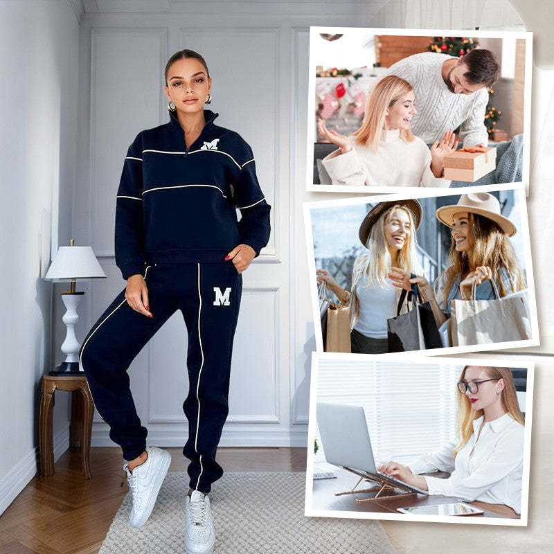 Ensemble survêtement et pantalon de survêtement 2 pièces sans capuche pour femme