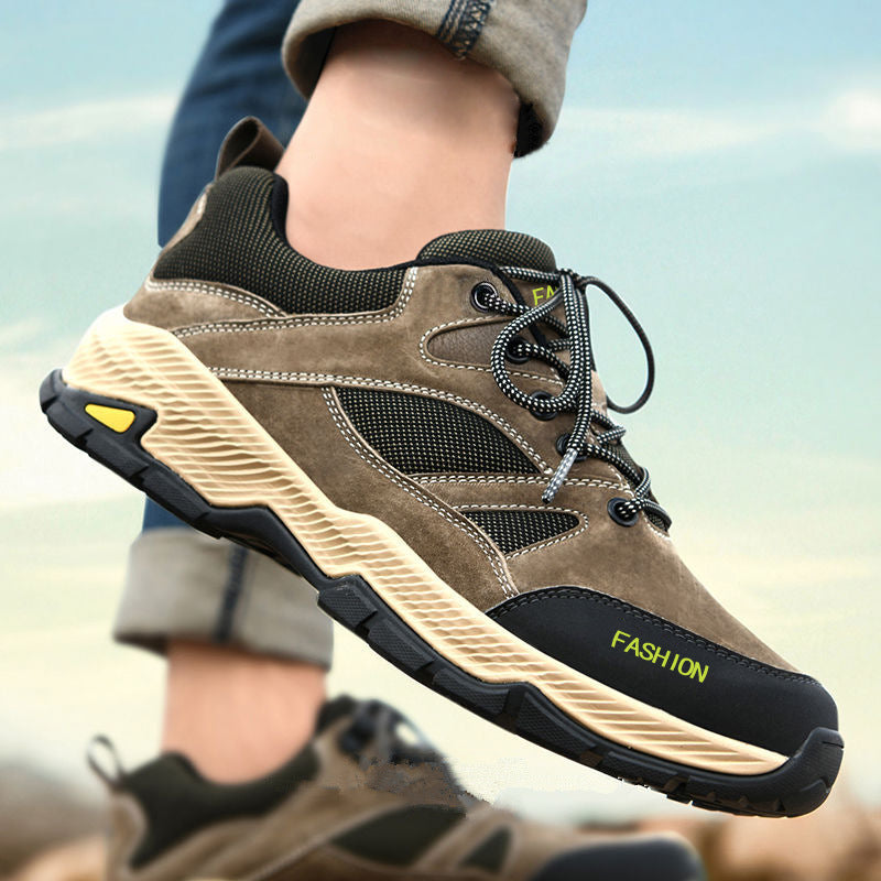 Chaussures de randonnée pour hommes à plateforme basse, respirantes, en maille PU