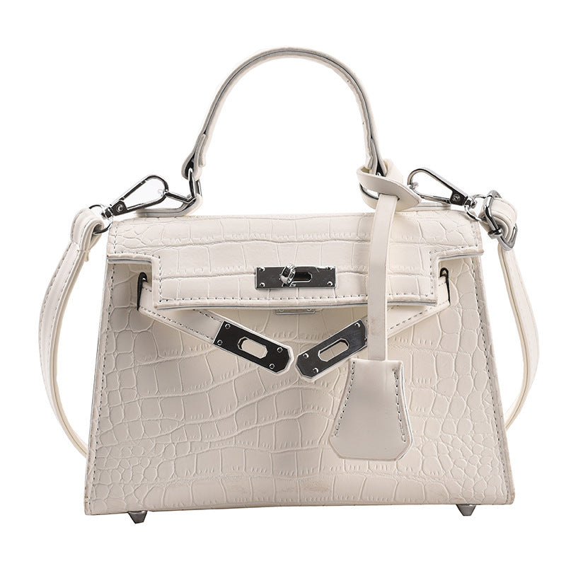 French Niche Stone Pattern Small Kelly Handbag for Women