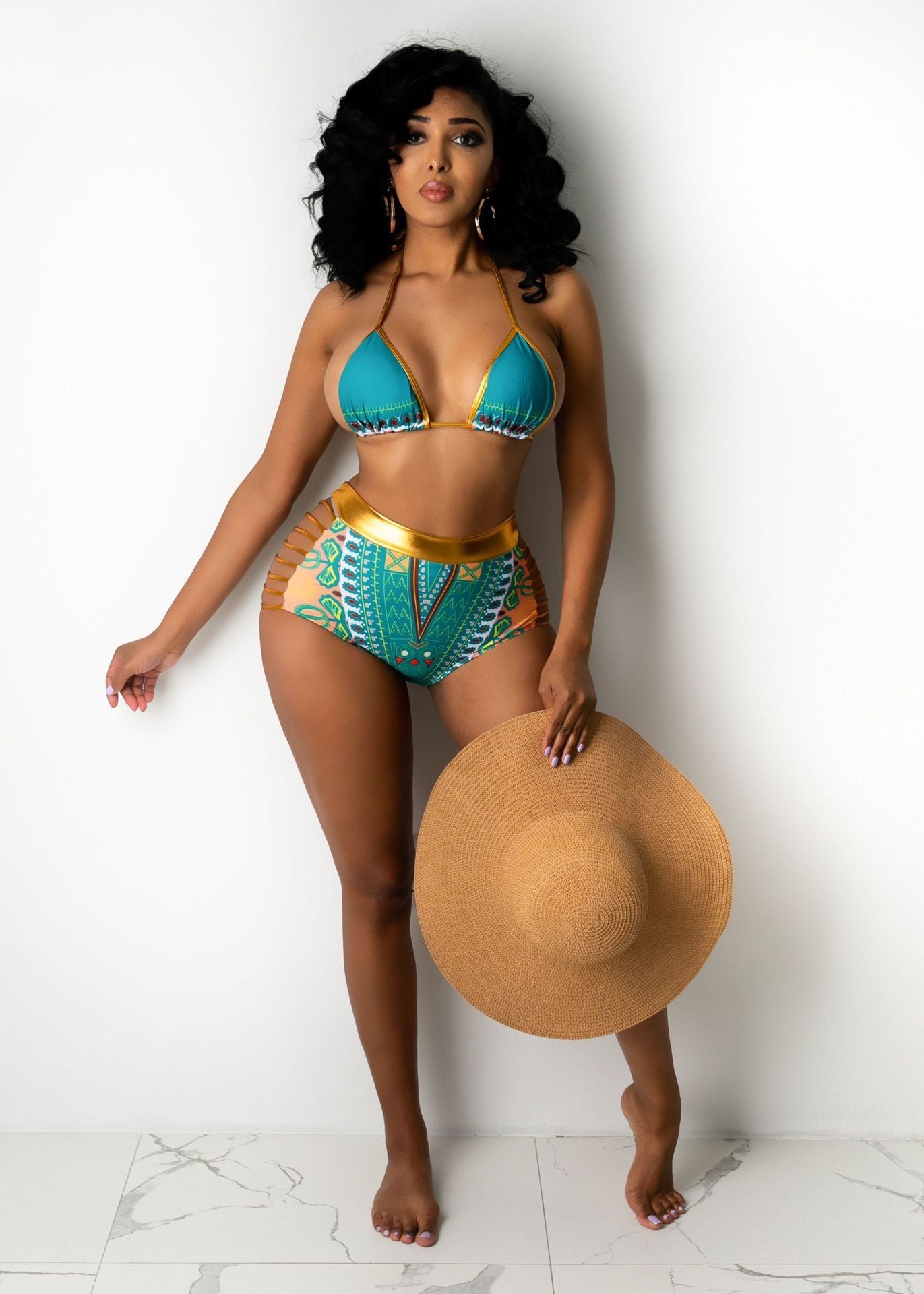 Bikini Digital Print Swimsuit  Split Swimsuit