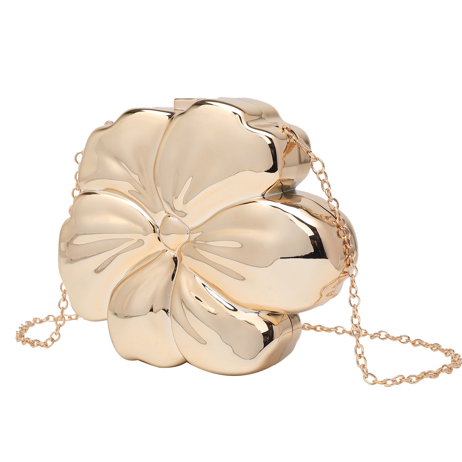 Flower Acrylic Round Hard Clutch Chain Crossbody Bag