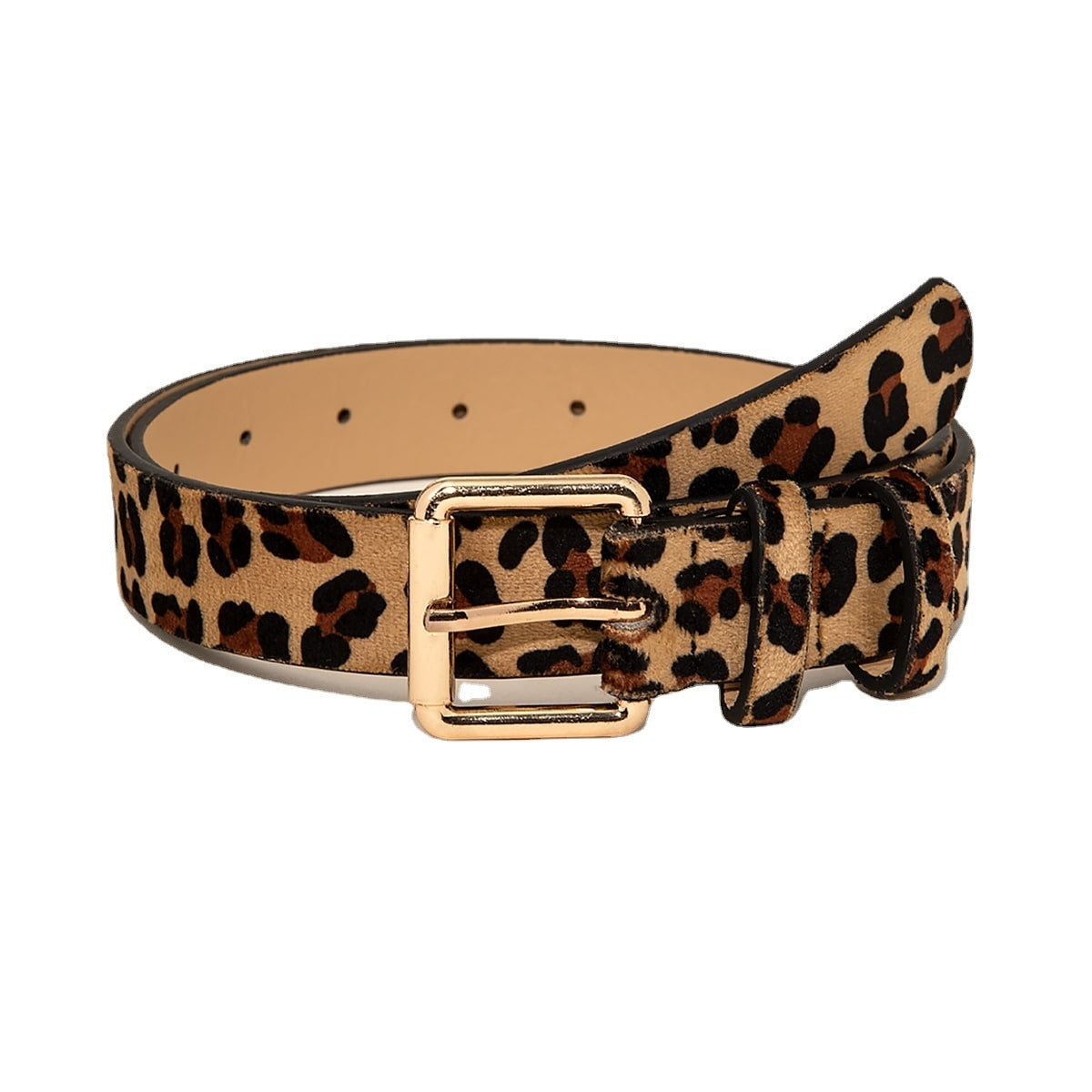 Ceinture d'affaires pour femmes en cuir PU imprimé léopard avec boucle en alliage